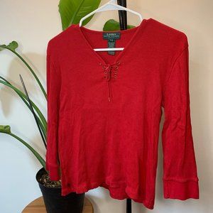Red Ralph Lauren Sweater Small/Petite